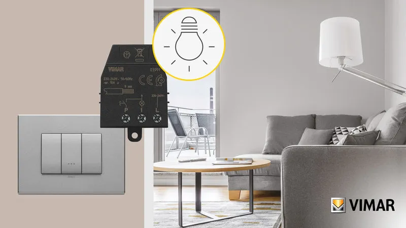 Vimar 03991 Modulo Relè Elettronico Passo-Passo Silenzioso | Per Illuminazione e Automazione