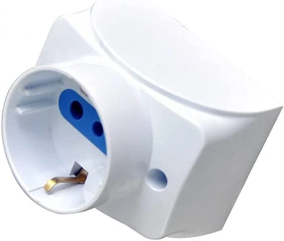 TECHLY 104721 Presa da Muro Italiana/Schuko 16A Bianco salvaspazio