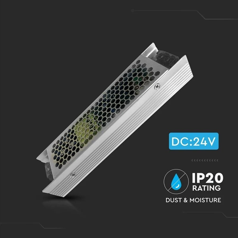V-TAC VT-24120 Alimentatore in Metallo 120W 24V 5A con 1 Uscita IP20 - SKU 3262