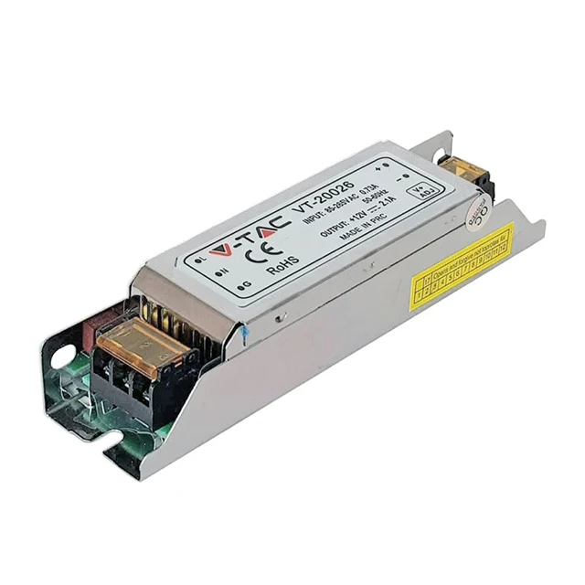 V-TAC VT-20026 Alimentatore in Metallo SLIM 25W 12V 2,1A IP20 - SKU 3228