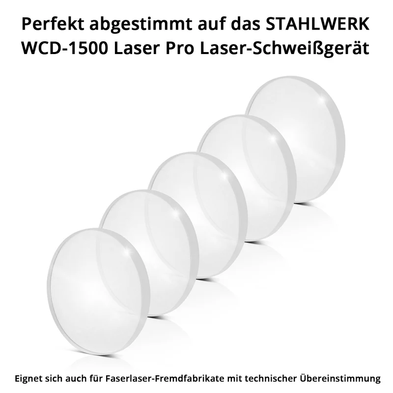 STAHLWERK Laser-Schutzlinsen 5er Set 18 x 2 mm Profi-Zubehör für Laser-Schweißbrenner | Laser-Schweißgeräte