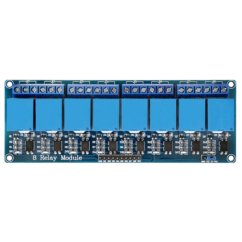 8-channel relay module 5V with optocoupler low-level trigger compatible with Arduino and Raspberry Pi