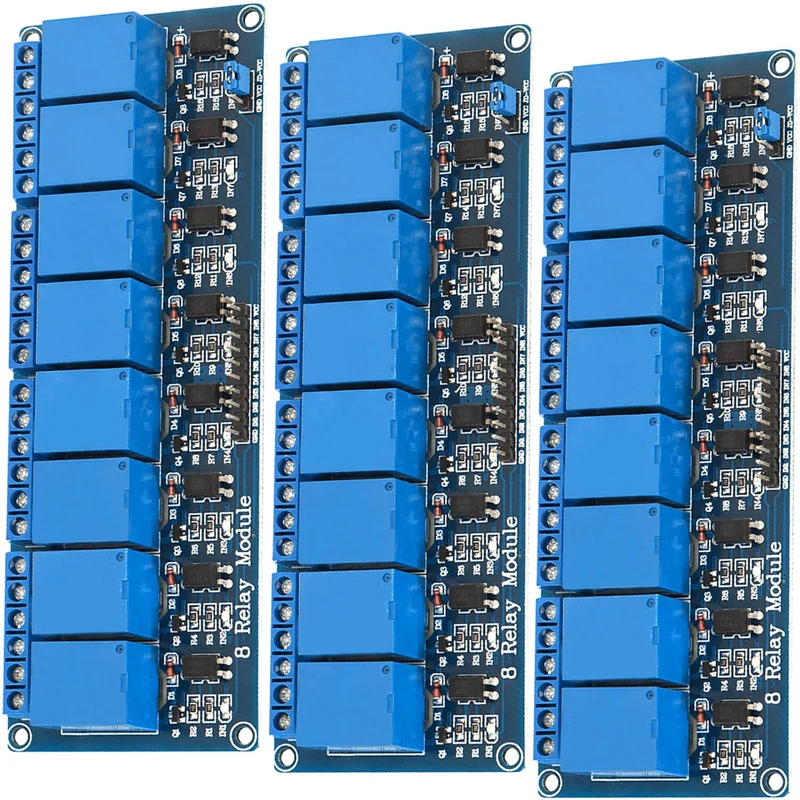 8-channel relay module 5V with optocoupler low-level trigger compatible with Arduino and Raspberry Pi