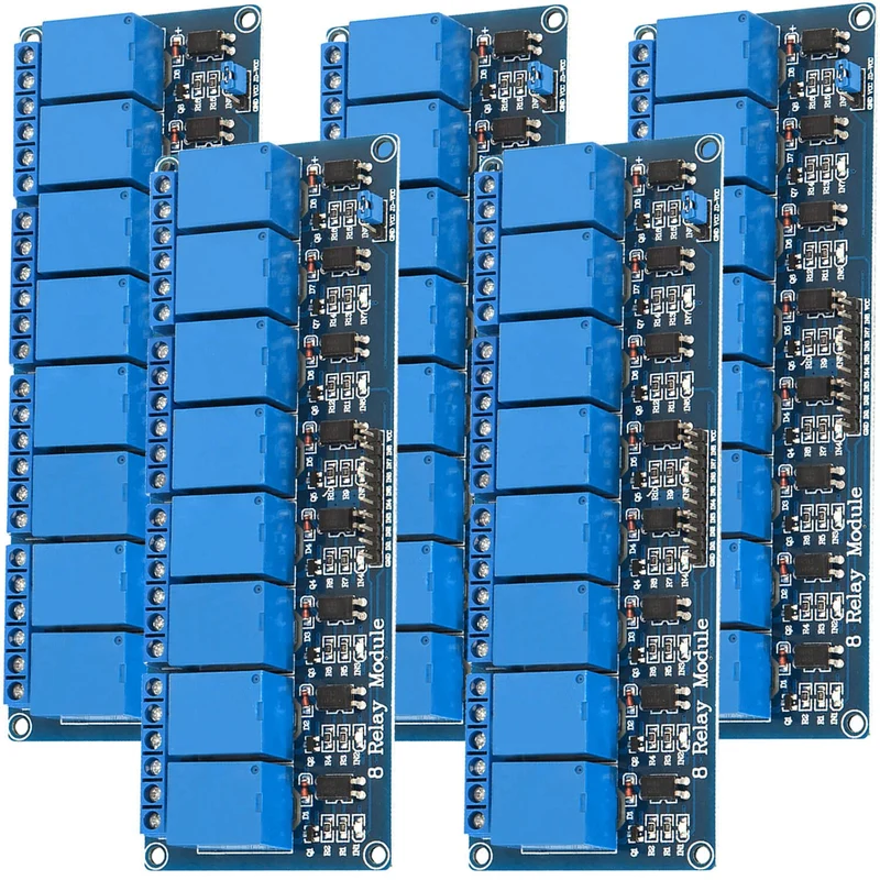 8-channel relay module 5V with optocoupler low-level trigger compatible with Arduino and Raspberry Pi