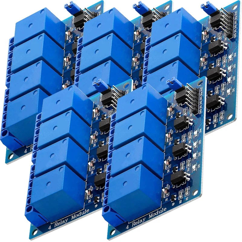 4-channel relay module 5V with optocoupler low-level trigger compatible with Arduino and Raspberry Pi