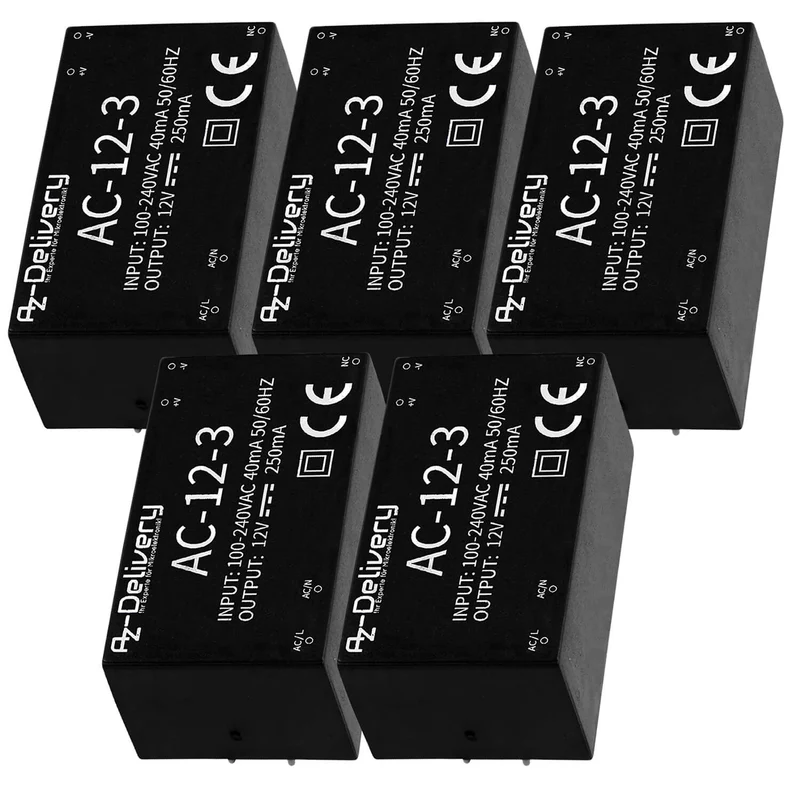 220V to 12V mini power supply compatible with Arduino and Raspberry Pi