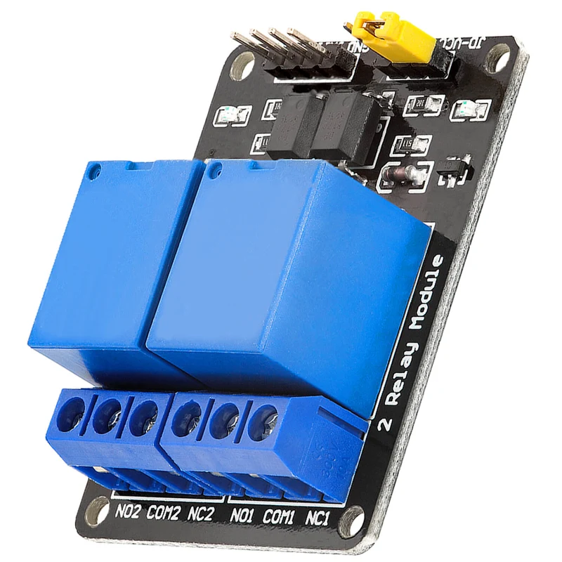 2-channel relay module 5V with optocoupler low-level trigger compatible with Arduino and Raspberry Pi