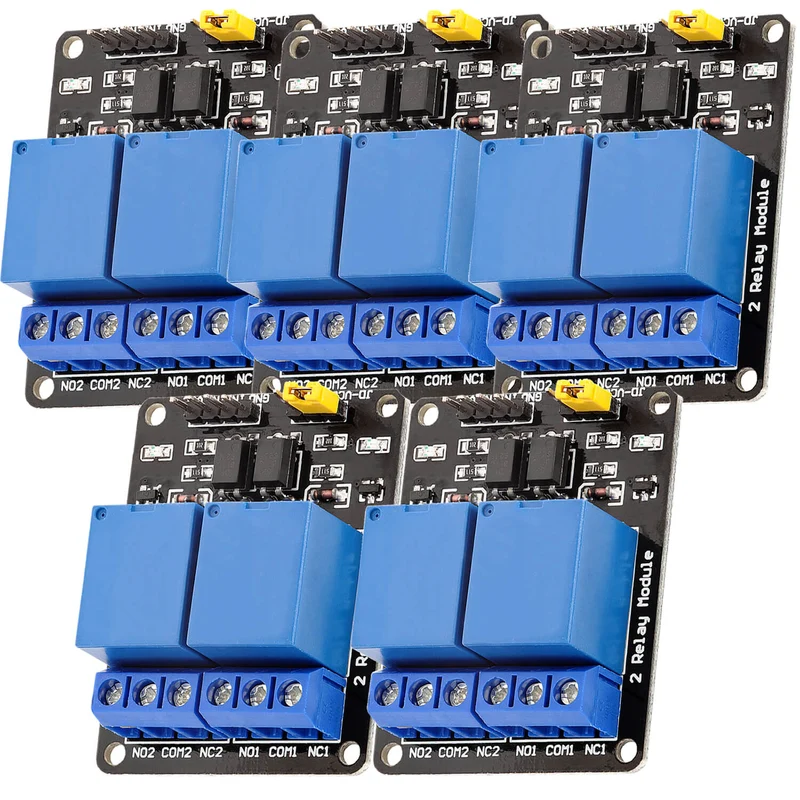 2-channel relay module 5V with optocoupler low-level trigger compatible with Arduino and Raspberry Pi