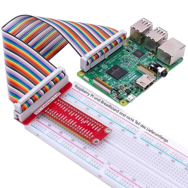 40 PINS GPIO BREAKOUT Board and compatible flat ribbon Ribbon cable for Raspberry Pi