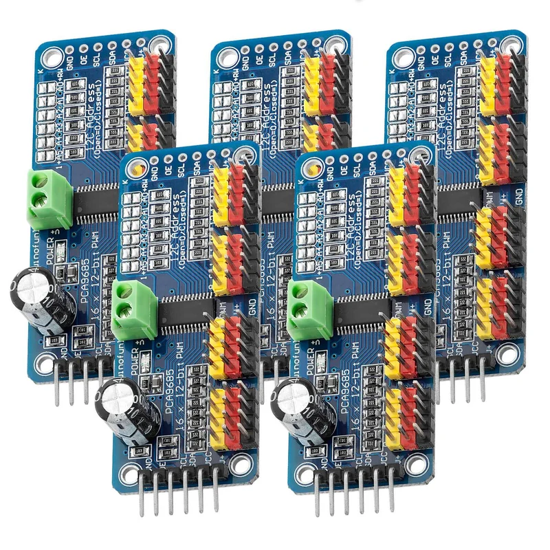 PCA9685 16 channel 12 bit PWM servo driver for Raspberry Pi