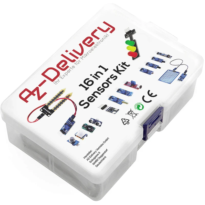 16 in 1 kit accessory set with sensors and modules compatible with Arduino and Raspberry Pi