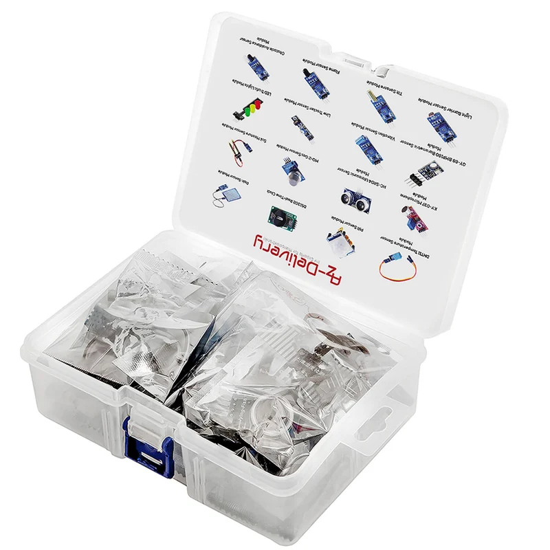 16 in 1 kit accessory set with sensors and modules compatible with Arduino and Raspberry Pi