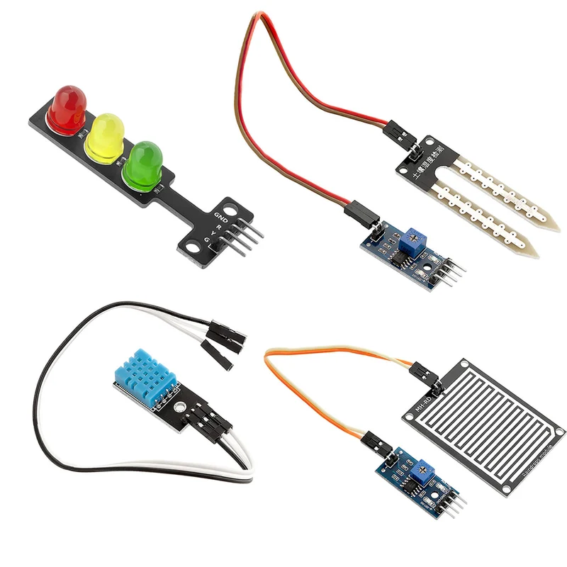 16 in 1 kit accessory set with sensors and modules compatible with Arduino and Raspberry Pi