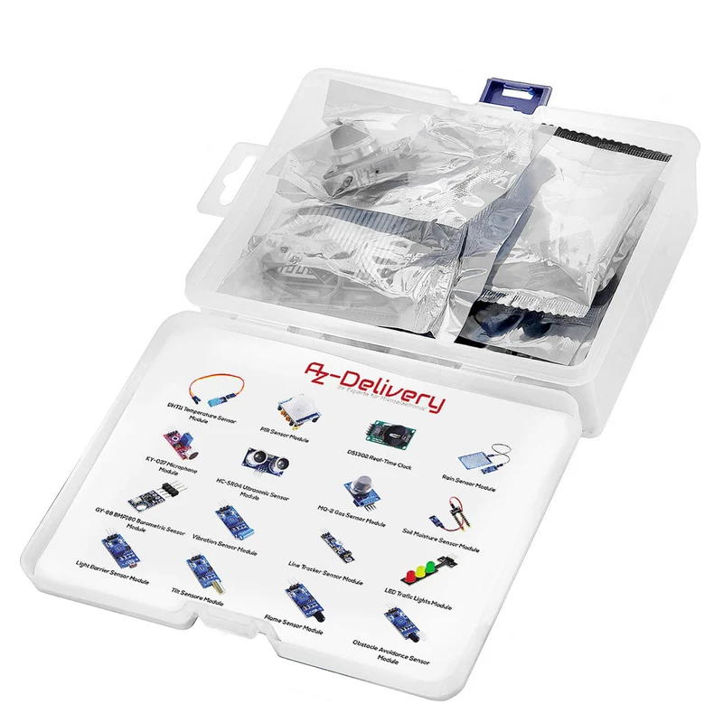 16 in 1 kit accessory set with sensors and modules compatible with Arduino and Raspberry Pi