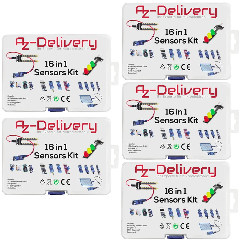 16 in 1 kit accessory set with sensors and modules compatible with Arduino and Raspberry Pi