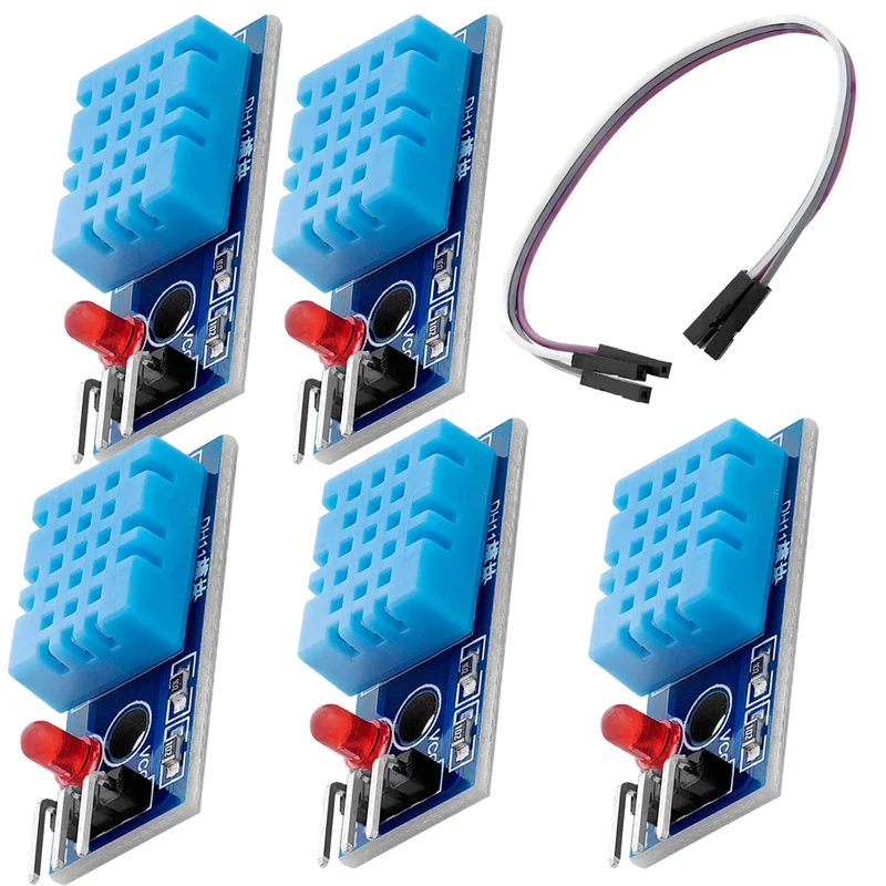 DHT11 Breakout module with board and cable temperature sensor and air humidity sensor compatible with Arduino and Raspberry Pi