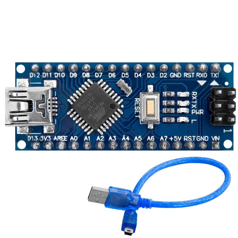 AZ-Nano V3-Board Atmega328 CH340 ready soldered, improved version with USB cable