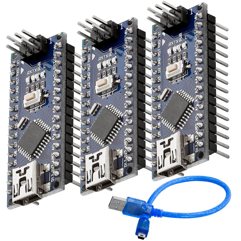 AZ-Nano V3-Board Atmega328 CH340 ready soldered, improved version with USB cable