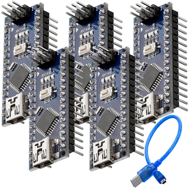 AZ-Nano V3-Board Atmega328 CH340 ready soldered, improved version with USB cable