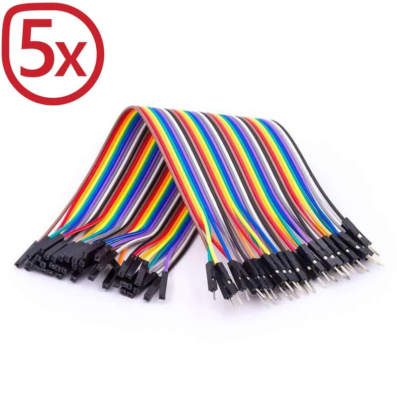 Jumper wire cable 40 pcs. each 20 cm F2M Female to Male compatible with Arduino and Raspberry Pi breadboard
