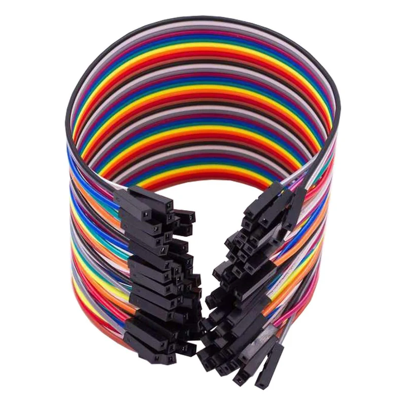 Jumper wire cable 40 pcs. each 20 cm F2F female to female compatible with Arduino and Raspberry Pi breadboard