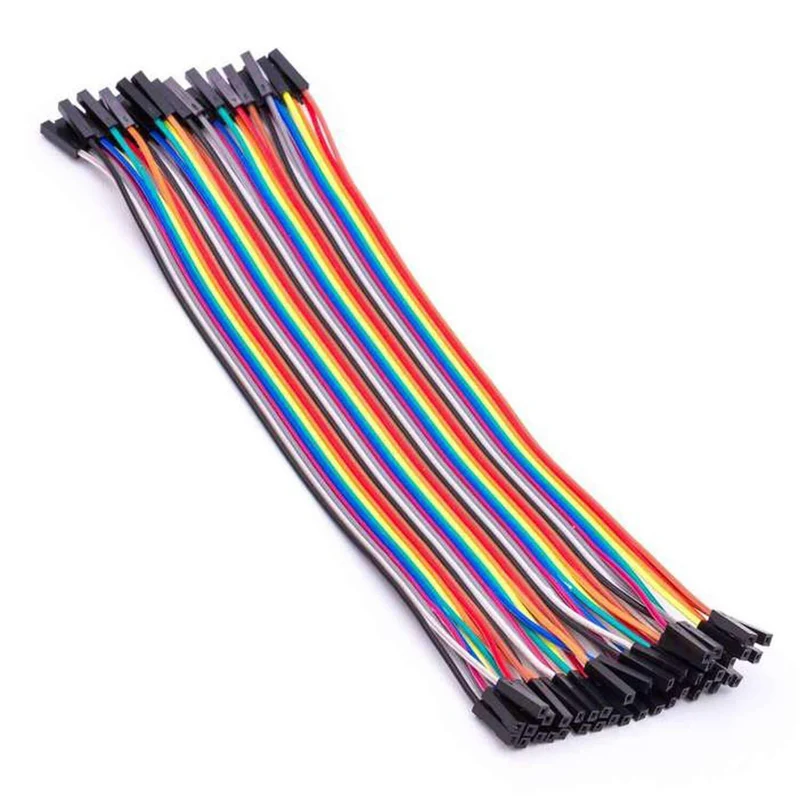 Jumper wire cable 40 pcs. each 20 cm F2F female to female compatible with Arduino and Raspberry Pi breadboard