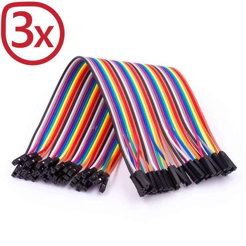 Jumper wire cable 40 pcs. each 20 cm F2F female to female compatible with Arduino and Raspberry Pi breadboard