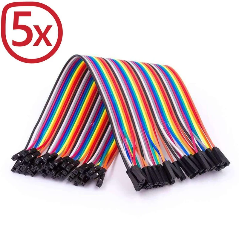 Jumper wire cable 40 pcs. each 20 cm F2F female to female compatible with Arduino and Raspberry Pi breadboard