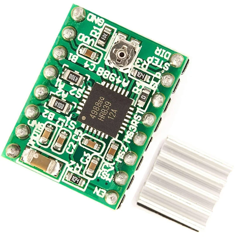 A4988 Stepper motor driver module with heat sink compatible with Arduino and Raspberry Pi