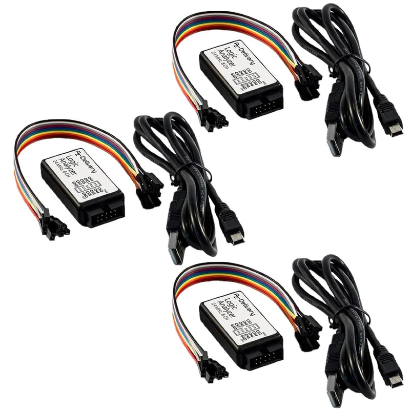Logic Analyzer 8 CH, 24MHz with USB cable, compatible with Arduino