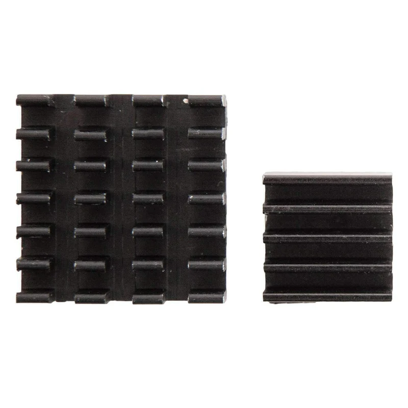 Set of 2 black aluminum heat sinks passive for Raspberry Pi 3 with thermally conductive special adhesive film