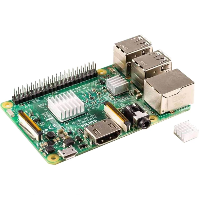 Set of 3 passive aluminum heat sinks for Raspberry Pi A + B with thermally conductive special adhesive foil
