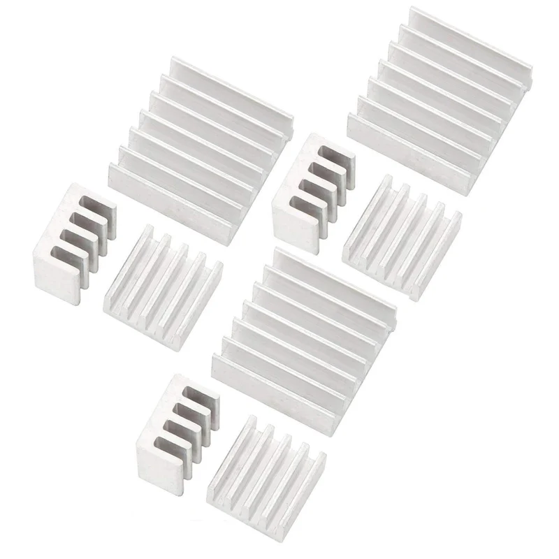 Set of 3 passive aluminum heat sinks for Raspberry Pi A + B with thermally conductive special adhesive foil