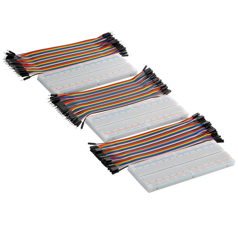 Breadboard Kit - 3x jumper Wire M2M/F2M/F2F + 3 Set MB102 BREADBORD compatible with Arduino and Raspberry Pi