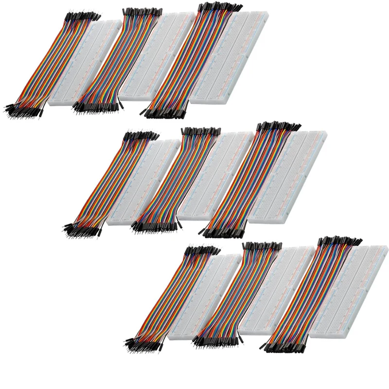 Breadboard Kit - 3x jumper Wire M2M/F2M/F2F + 3 Set MB102 BREADBORD compatible with Arduino and Raspberry Pi