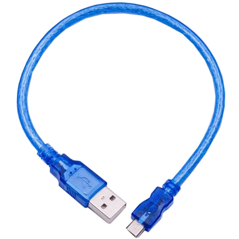 Blue USB Cable for USB A to USB Micro B, with USB 2.0