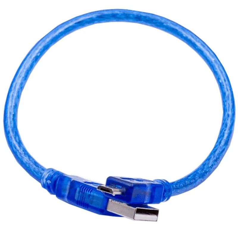 Blue USB Cable for USB A to USB Micro B, with USB 2.0
