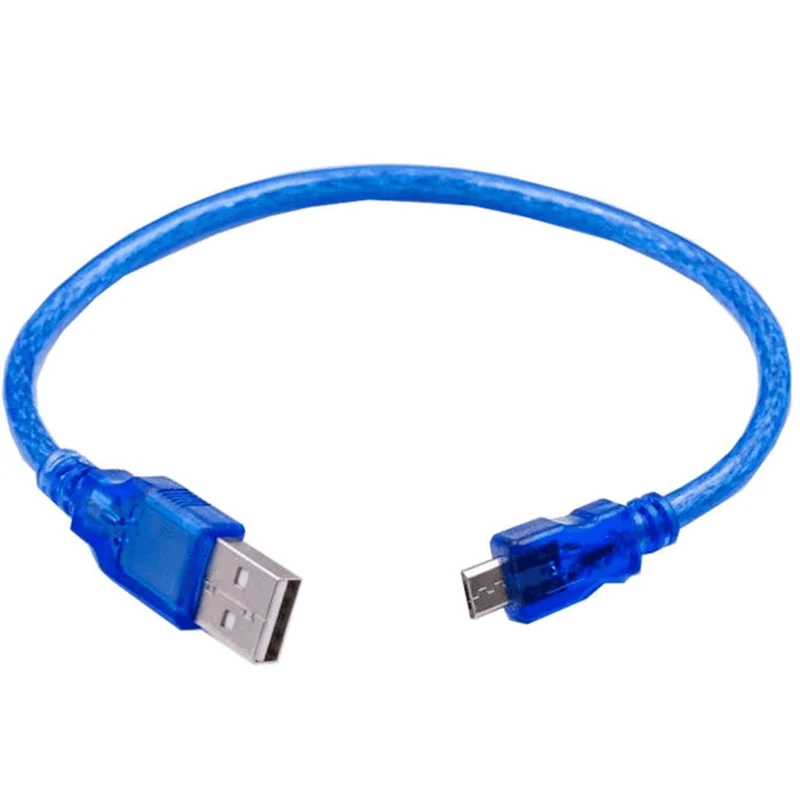 Blue USB Cable for USB A to USB Micro B, with USB 2.0