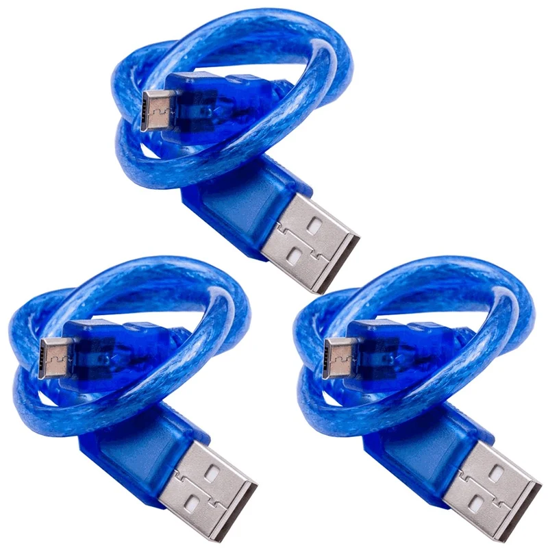 Blue USB Cable for USB A to USB Micro B, with USB 2.0