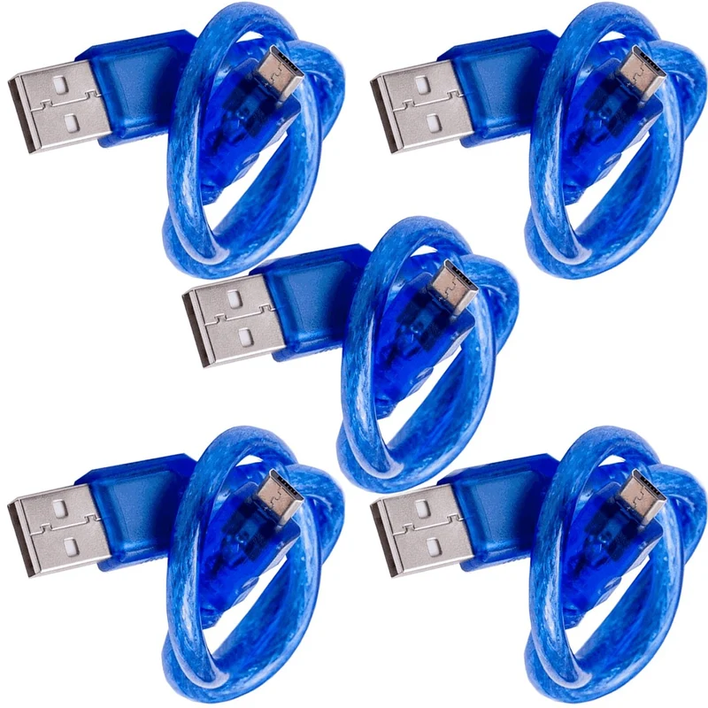 Blue USB Cable for USB A to USB Micro B, with USB 2.0