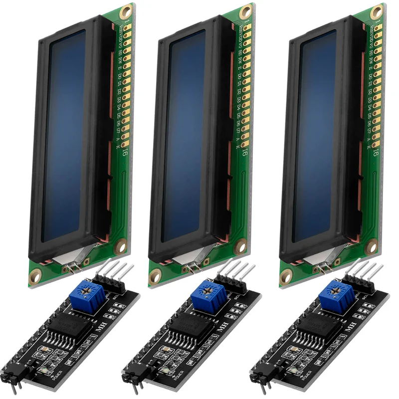HD44780 1602 LCD module Display Bundle with I2C interface 2x16 characters compatible with Arduino and Raspberry Pi