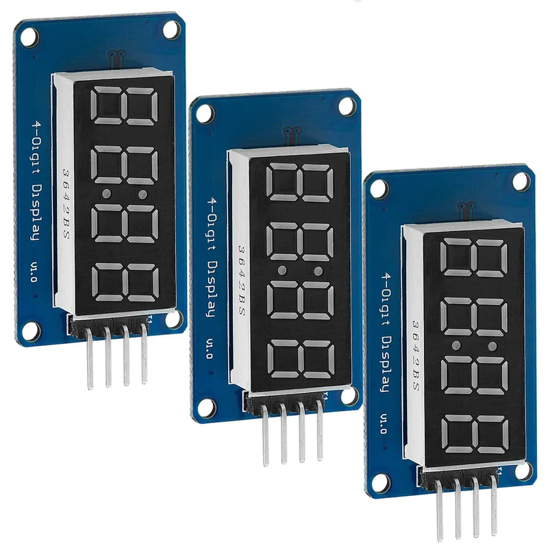 TM1637 4 digit 7-segment display module compatible with Arduino and Raspberry Pi