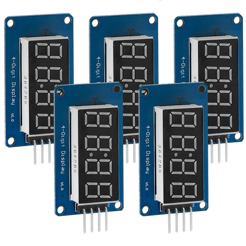 TM1637 4 digit 7-segment display module compatible with Arduino and Raspberry Pi