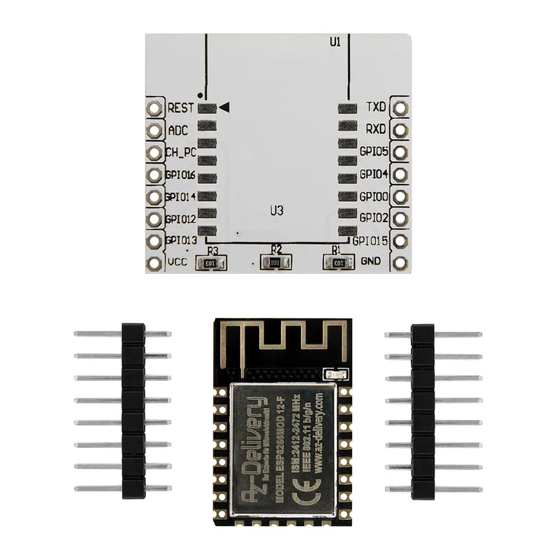 ESP8266 ESP-12F improved version to ESP-12E, Wireless remote serial WLAN WIFI module for Raspberry Pi and microcontrollers with free adapter board!