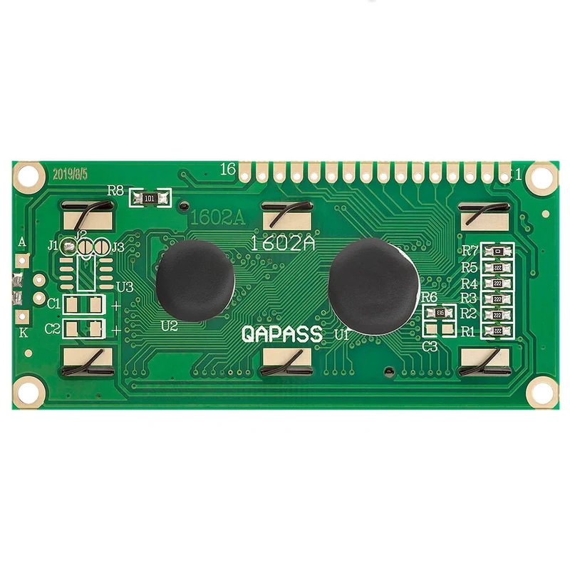 HD44780 1602 LCD module display 2x16 characters (with green background) compatible with Arduino and Raspberry Pi