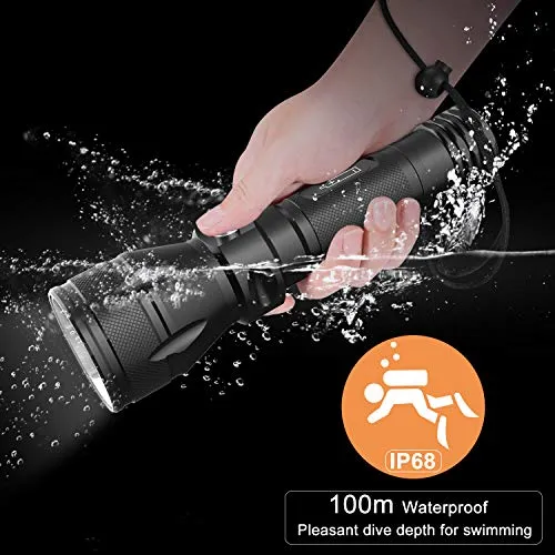 Kriogor Torcia Subacquea Impermeabile Super Luminoso XM-L2 LED A-1200 Lumen