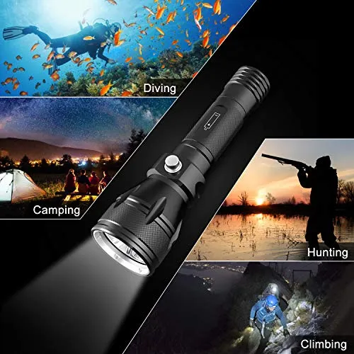 Kriogor Torcia Subacquea Impermeabile Super Luminoso XM-L2 LED A-1200 Lumen