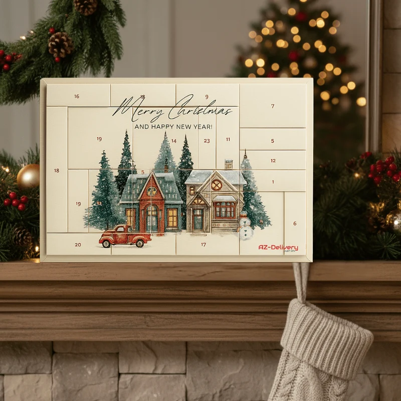 The ultimate AZ-Delivery Microelectronics advent calendar - with optional projects & instructions