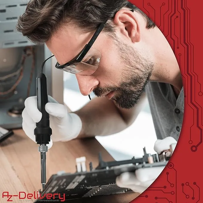 Soldering station 926LED V2 soldering iron kit, 130W, adjustable 200°C-480°C, including plug-in soldering iron handle, soldering stand and heat-resistant cleaning sponge - ideal for DIY projects and home improvements