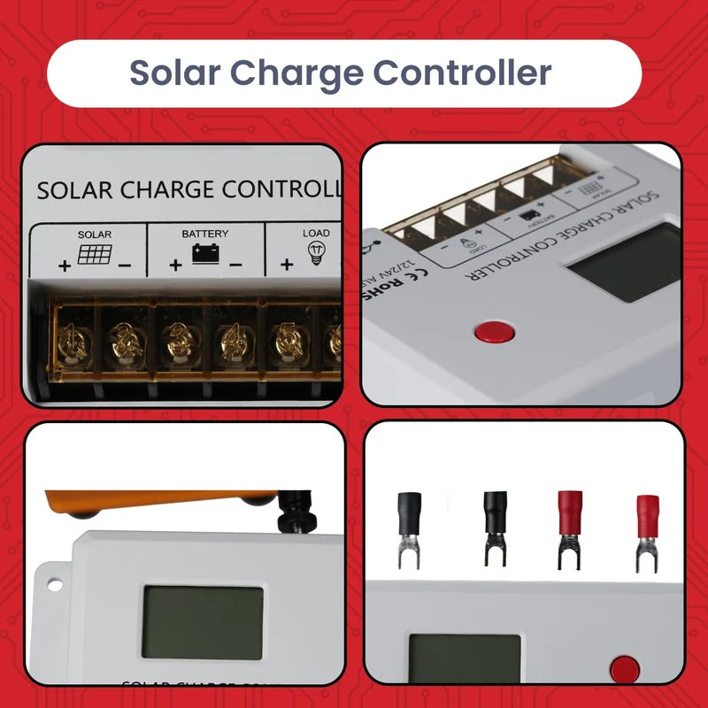 MIT-HC2420 PWM Solar Charger 12V/24V, 20A Solar Charge Controller with LCD, Dual USB, Short Circuit and Reverse Polarity Protection, Solar Charge Controller for LiFePO4, Gel & AGM Batteries